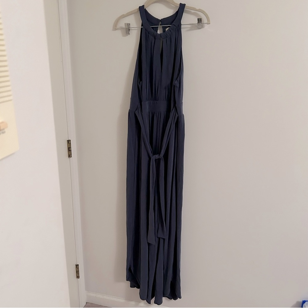 *Anthropologie* Moulinette Soeurs size L women’s blue jumpsuit EUC! GORGEOUS!
